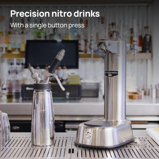 NitroPress Pro Electric Nitro Cold Brew Coffee & Cocktail Maker, Air-Powered Nitrogen Infuser, Stainless Steel