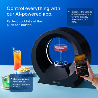 Barsys 360 Cocktail Maker Machine, Smart Home Bartender for Cocktails, Mixed Drinks & Mocktails