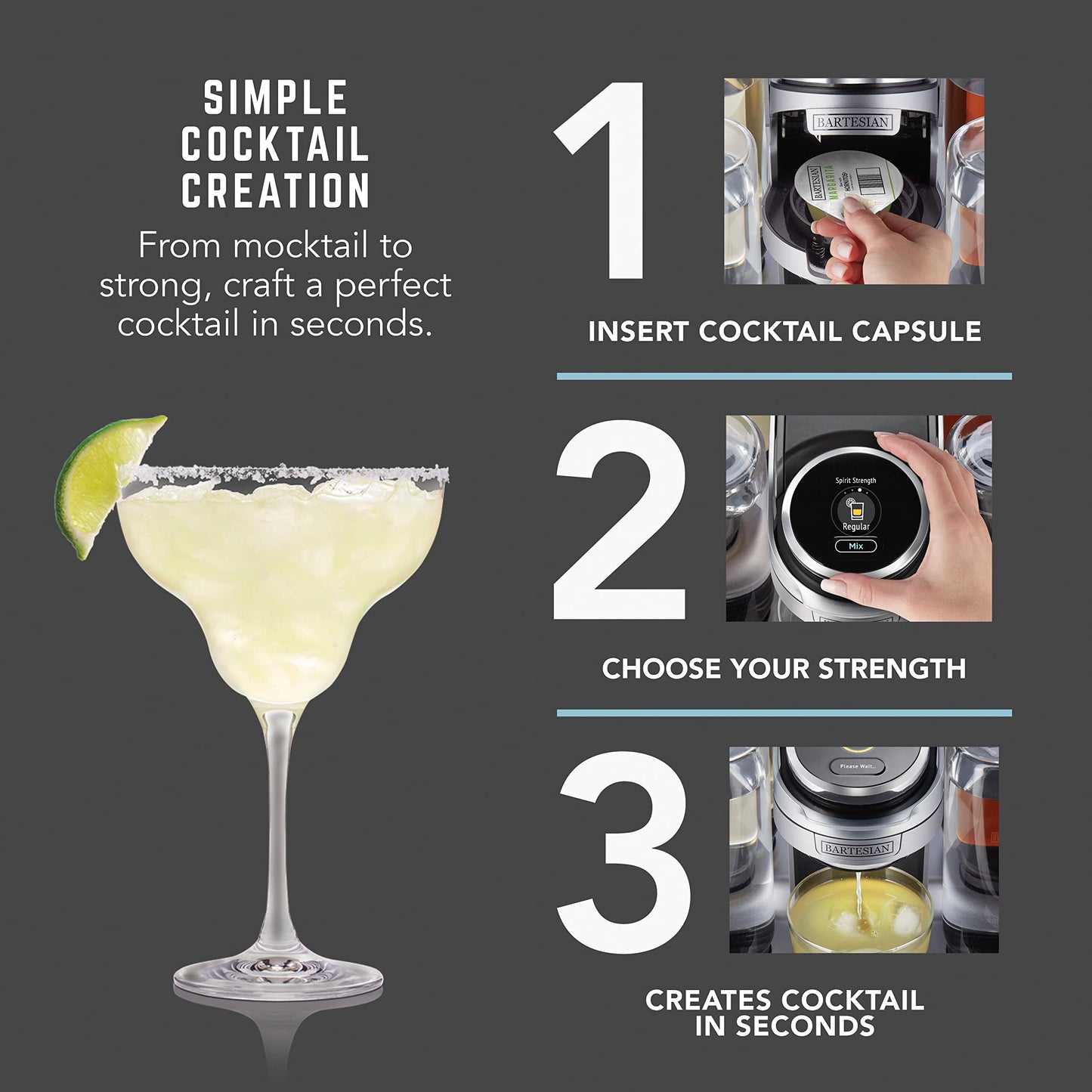 Bartesian Professional Cocktail Machine, 5-Bottle High Capacity Mixer for Parties & Entertaining