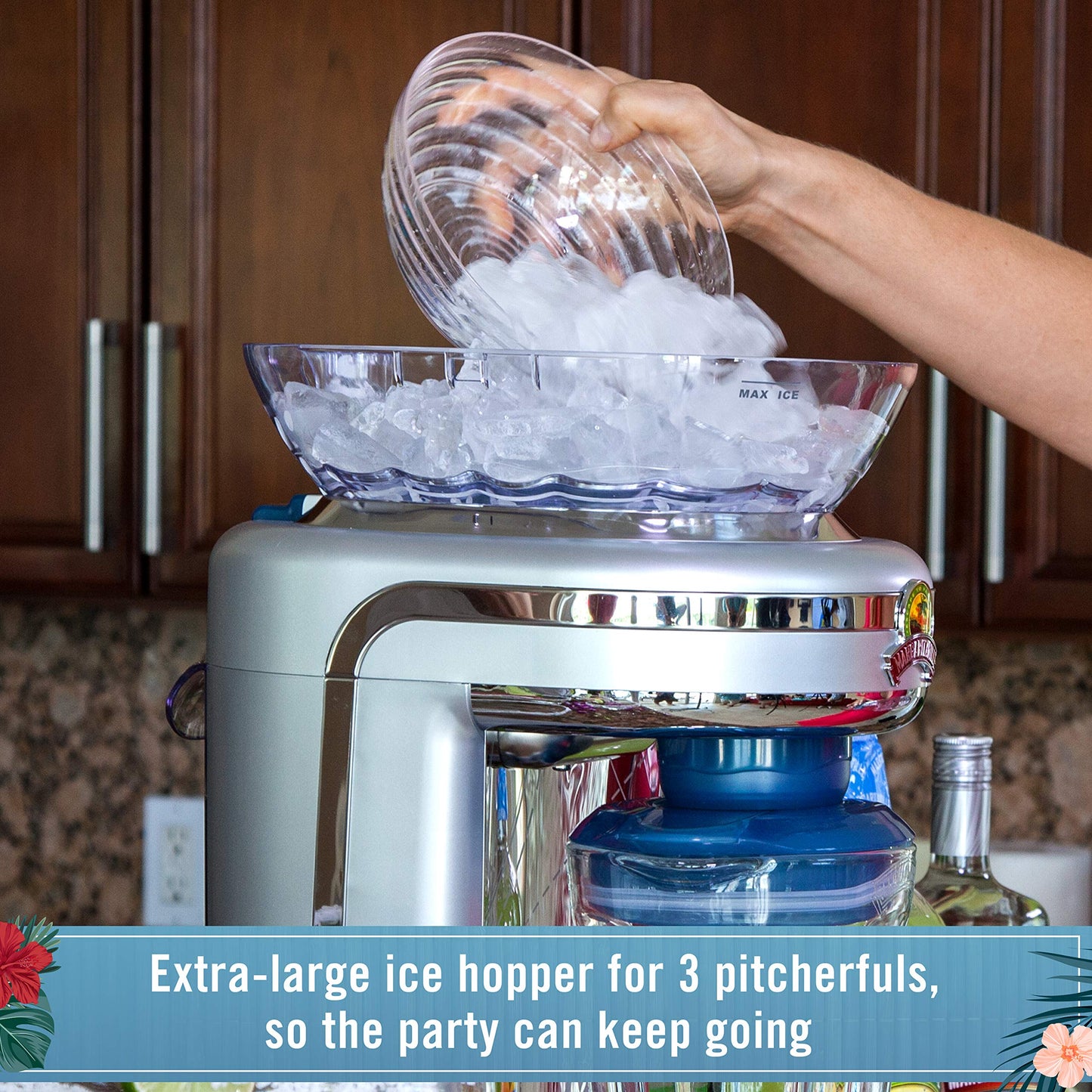 Margaritaville Key West Frozen Concoction Maker, XL Ice Reservoir, 4 Drink Settings for Parties