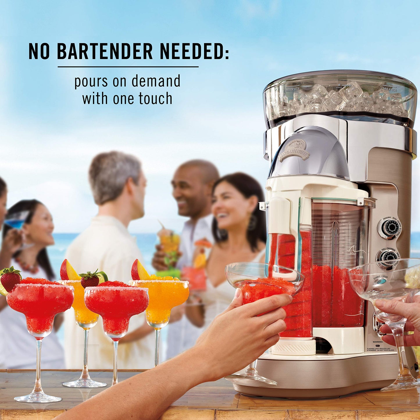 Margaritaville Bali Frozen Concoction Maker, Self-Dispensing Lever, 60 oz. Jar for Smoothies & Cocktails
